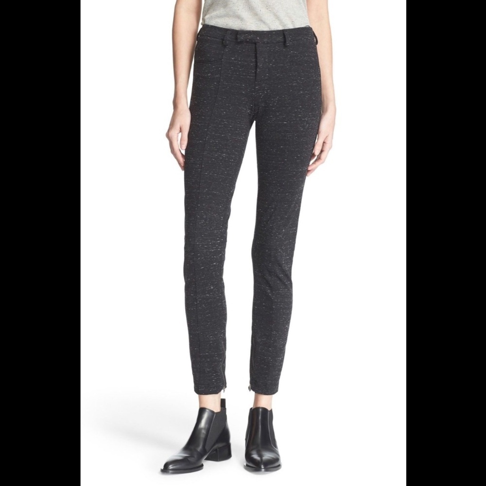 NWT $395 ATM‎ Anthony Thomas Melillo Melange Ponte Moto Pants [SZ 0 ] #e145